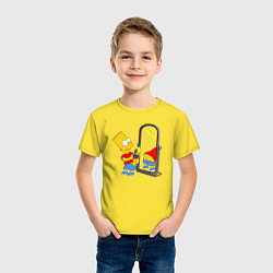 Футболка хлопковая детская Барт у зеркала, цвет: желтый — фото 2