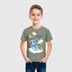 Футболка хлопковая детская Rainbow Dash, цвет: авокадо — фото 2