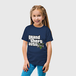 Футболка хлопковая детская GTA Five, цвет: тёмно-синий — фото 2