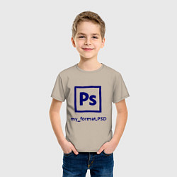 Футболка хлопковая детская Photoshop, цвет: миндальный — фото 2