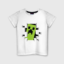 Футболка хлопковая детская Crash Minecraft, цвет: белый