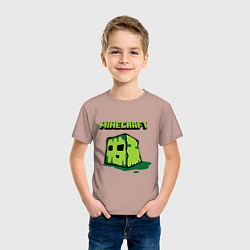Футболка хлопковая детская Minecraft Creeper, цвет: пыльно-розовый — фото 2