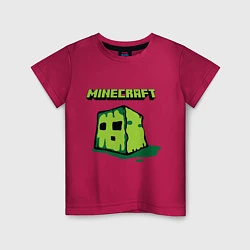 Футболка хлопковая детская Minecraft Creeper, цвет: маджента