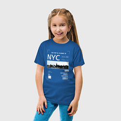 Футболка хлопковая детская NYC Style цвета синий — фото 2
