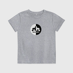 Футболка хлопковая детская Street Workout Инь Янь, цвет: меланж