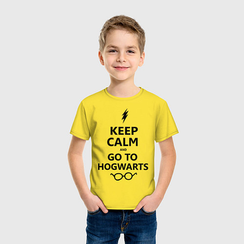 Детская футболка Keep Calm & Go To Hogwarts / Желтый – фото 3