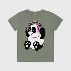 Детская футболка Panda in headphones панда в наушниках