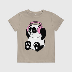 Детская футболка Panda in headphones панда в наушниках
