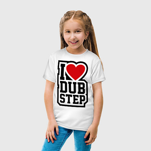 Детская футболка I love DubStep / Белый – фото 4
