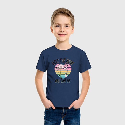 Детская футболка Best the Best: Flamingo / Тёмно-синий – фото 3