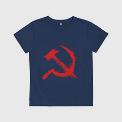 Футболка хлопковая детская Cерп и молот, цвет: тёмно-синий