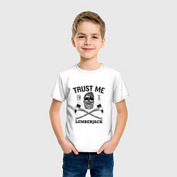 Футболка хлопковая детская Trust me: Lumerjack, цвет: белый — фото 2