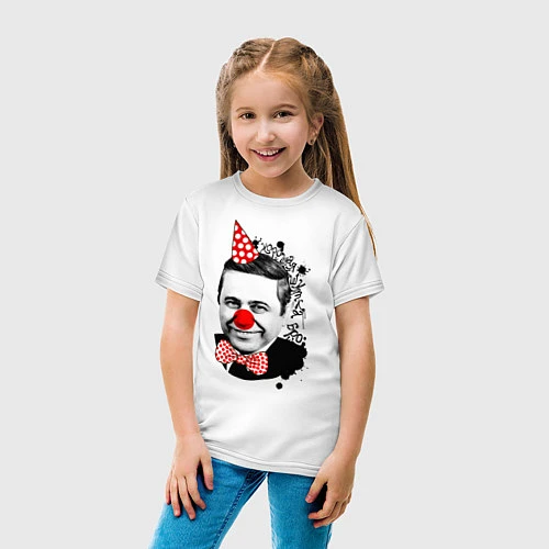 Детская футболка Евгений Петросян клоун / Белый – фото 4