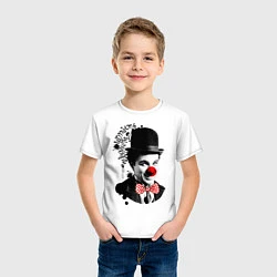 Футболка хлопковая детская Чарли Чаплин клоун, цвет: белый — фото 2