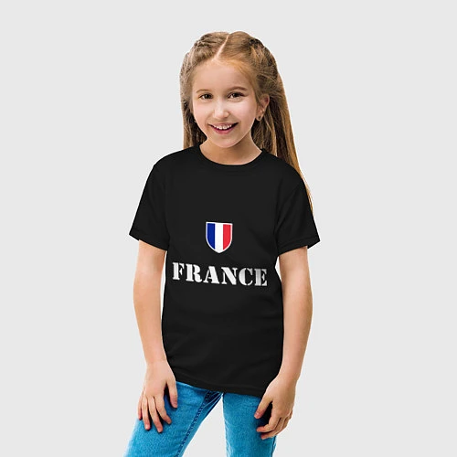 Детская футболка France / Черный – фото 4