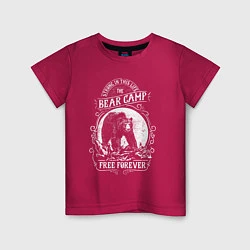 Футболка хлопковая детская Bear Camp Free Forever, цвет: маджента