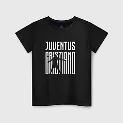 Футболка хлопковая детская Juventus: Cristiano Ronaldo 7, цвет: черный