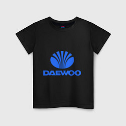 Футболка хлопковая детская Logo daewoo, цвет: черный