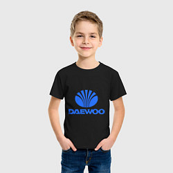 Футболка хлопковая детская Logo daewoo, цвет: черный — фото 2