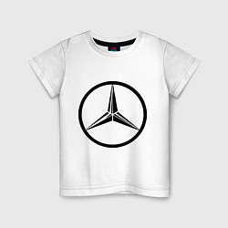 Футболка хлопковая детская Mercedes-Benz logo, цвет: белый
