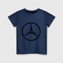 Футболка хлопковая детская Mercedes-Benz logo, цвет: тёмно-синий