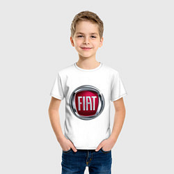 Футболка хлопковая детская FIAT logo, цвет: белый — фото 2