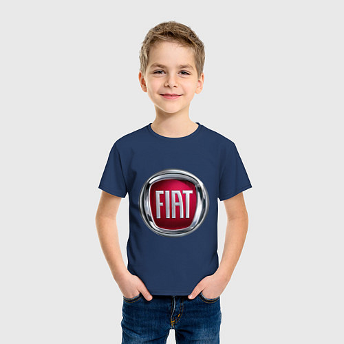 Детская футболка FIAT logo / Тёмно-синий – фото 3