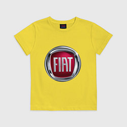 Футболка хлопковая детская FIAT logo, цвет: желтый