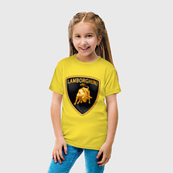 Футболка хлопковая детская Lamborghini logo, цвет: желтый — фото 2