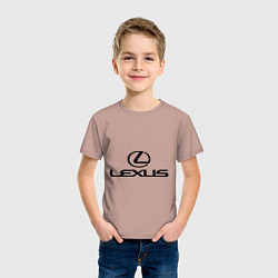 Футболка хлопковая детская Lexus logo, цвет: пыльно-розовый — фото 2