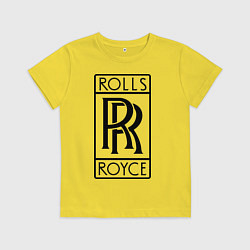 Футболка хлопковая детская Rolls-Royce logo, цвет: желтый
