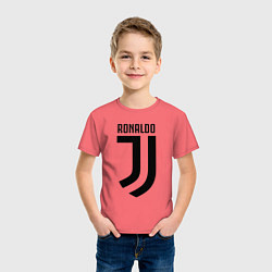 Футболка хлопковая детская Ronaldo CR7 цвета коралловый — фото 2