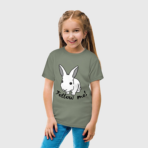 Детская футболка Rabbit: follow me / Авокадо – фото 4