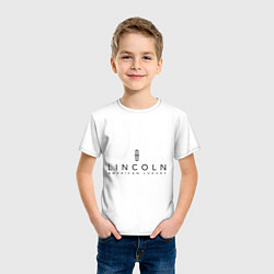 Футболка хлопковая детская Lincoln logo, цвет: белый — фото 2