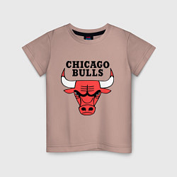 Футболка хлопковая детская Chicago Bulls, цвет: пыльно-розовый