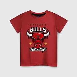 Футболка хлопковая детская Chicago Bulls est. 1966, цвет: красный