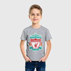 Футболка хлопковая детская Liverpool FC, цвет: меланж — фото 2