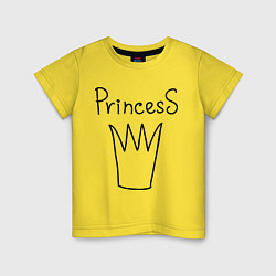 Футболка хлопковая детская PrincesS picture, цвет: желтый