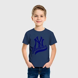 Футболка хлопковая детская NY - Yankees, цвет: тёмно-синий — фото 2