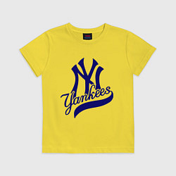 Футболка хлопковая детская NY - Yankees, цвет: желтый