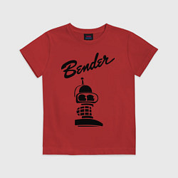 Футболка хлопковая детская Bender monochrome, цвет: красный