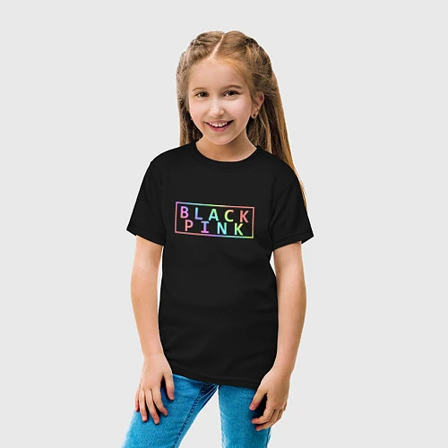 Детская футболка Black Pink Rainbow / Черный – фото 4