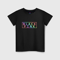 Футболка хлопковая детская Black Pink Rainbow, цвет: черный