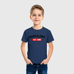 Футболка хлопковая детская FC Barcelona Est. 1899, цвет: тёмно-синий — фото 2