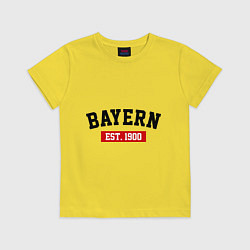 Футболка хлопковая детская FC Bayern Est. 1900, цвет: желтый