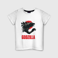 Футболка хлопковая детская Godzilla: Red Sun, цвет: белый