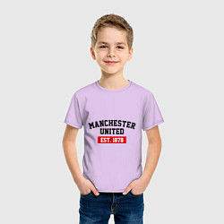 Футболка хлопковая детская FC Manchester United Est. 1878, цвет: лаванда — фото 2