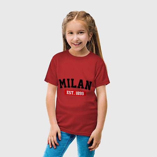 Детская футболка FC Milan Est. 1899 / Красный – фото 4