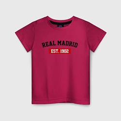 Футболка хлопковая детская FC Real Madrid Est. 1902, цвет: маджента