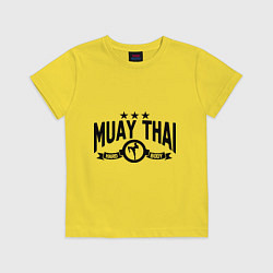 Футболка хлопковая детская Muay thai boxing, цвет: желтый